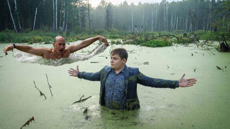 Фотосессия челябинского школьника за столом в болоте взорвала соцсети