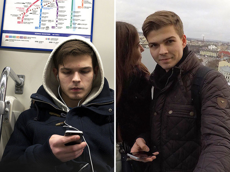 Российский фотограф опознал своих соседей в метро по страницам в соцсетях!