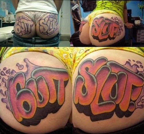Стыдно, когда видно: неудачные татуировки на женских ягодицах