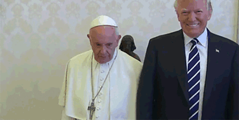 Трамп папа Римский мемы, Дональд Трамп на приёме Папы Римского