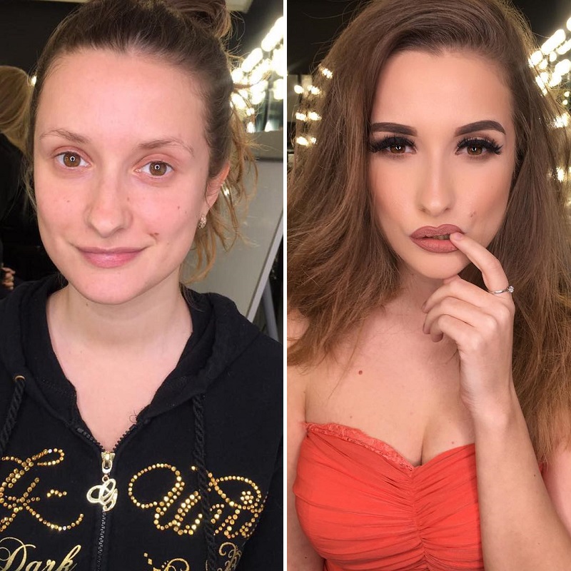 12 примеров того, как макияж может изменить женщину до неузнаваемости.