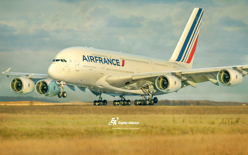 У аэробуса А380 авиакомпании Air France развалился двигатель прямо во время полета над Атлантикой