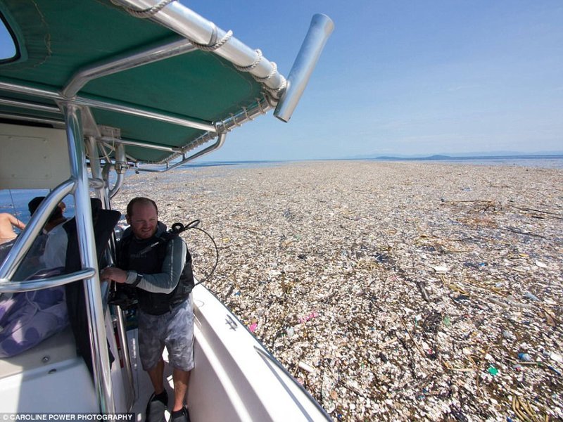 "Остров" из пластиковых отходов в Карибском море 