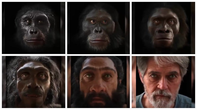 Как изменялось человеческое лицо за последние 6 миллионов лет: видео