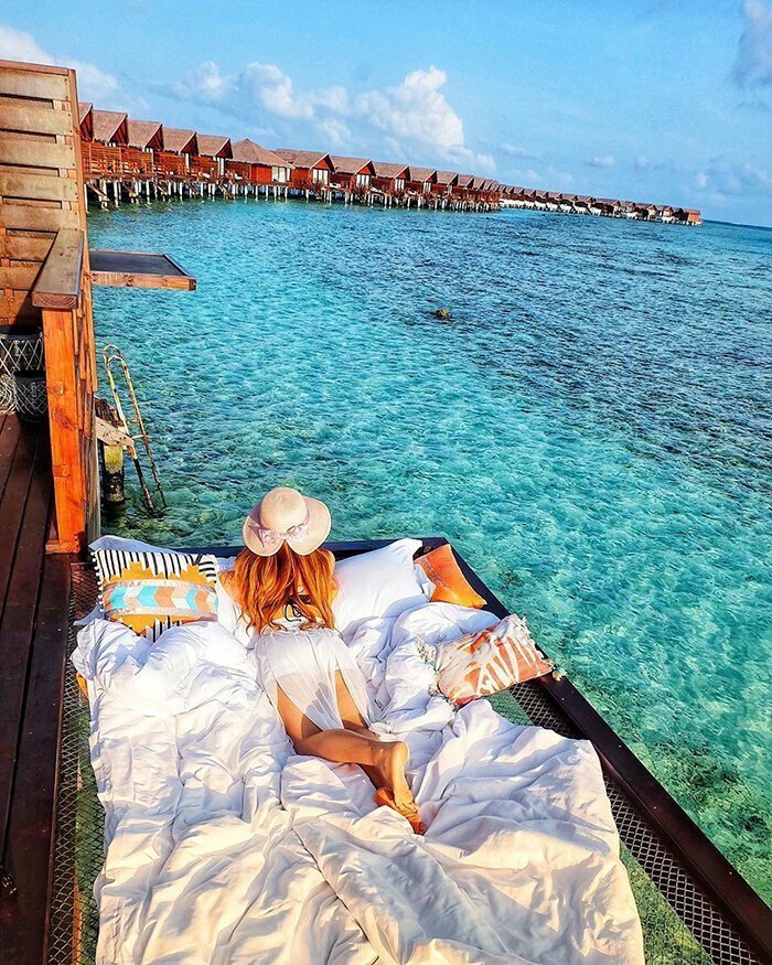 Курорт на Мальдивах, где можно спать над морем и под звездами