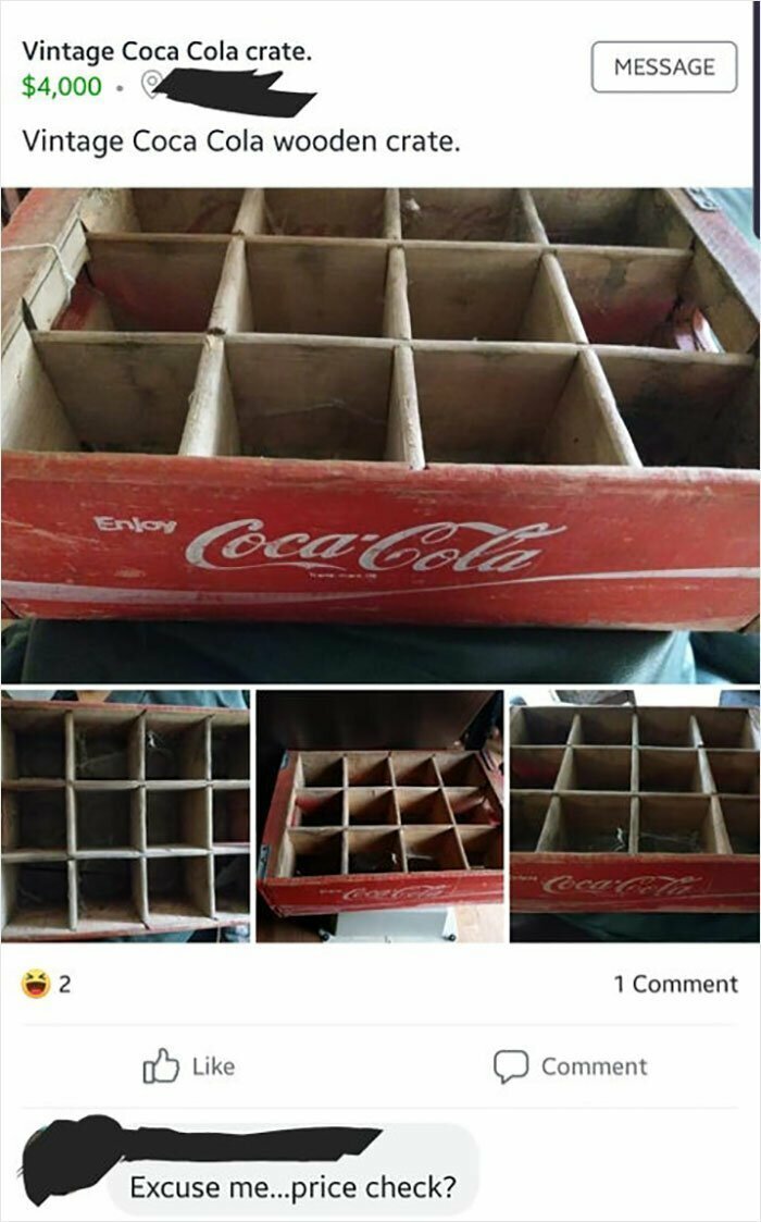 "Винтажный деревянный ящик от бутылок Coca Cola"