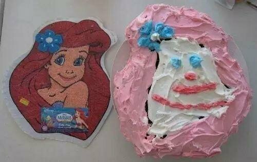 Зато в этом торте у Ариэль более реалистичные волосы, а не такие идеальные, как в мультфильме
