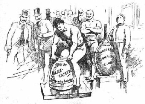 13. Том Вальтер Кеннеди (США) выполнил становую тягу с выпрямлением ног и спины с ядром в 36 пудов в 1893 году.