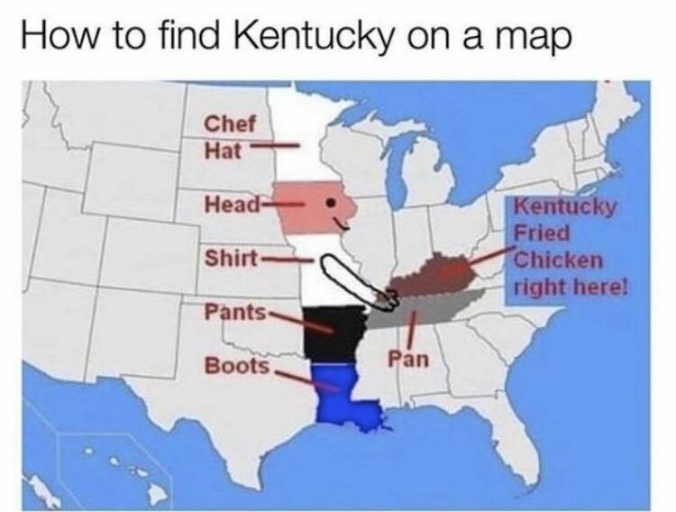Как найти на карте Кентукки