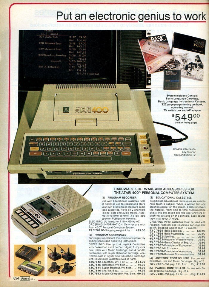 Компьютер Atari 400 - $549