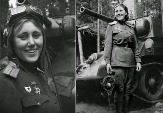 Мария Октябрьская, советская танкистка времен Великой Отечественной войны. Она была награждена высшей медалью за отвагу и назвала свой танк "Боевая подруга"