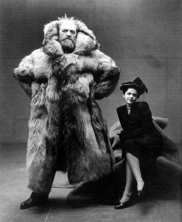 Портрет исследователя Арктики Питера Фройхена и его жены, модного иллюстратора Дагмар Кон. 1947 год