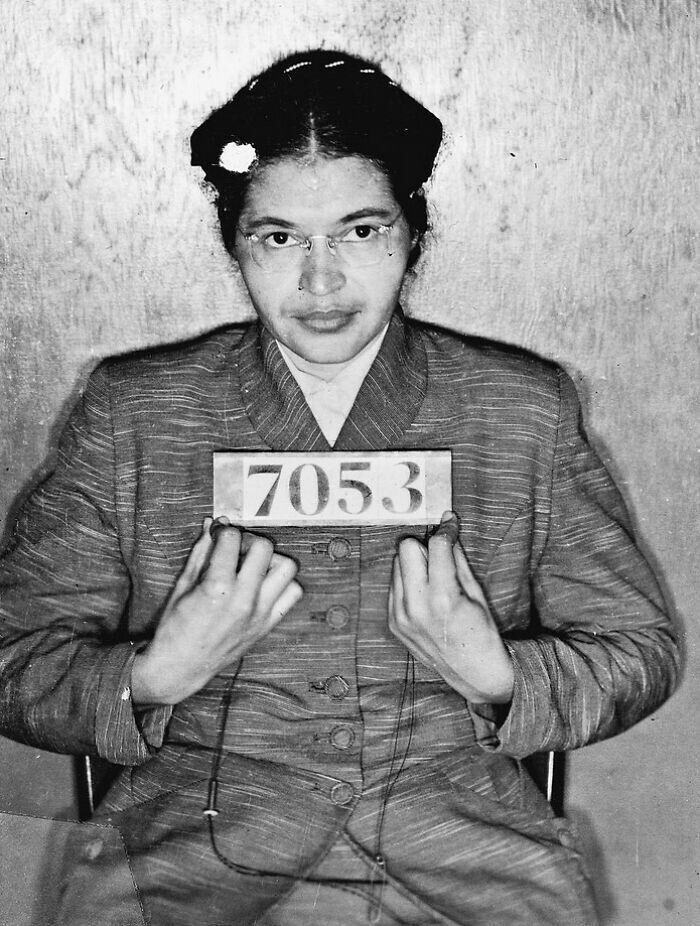 Роза Паркс после ареста в феврале 1956 года