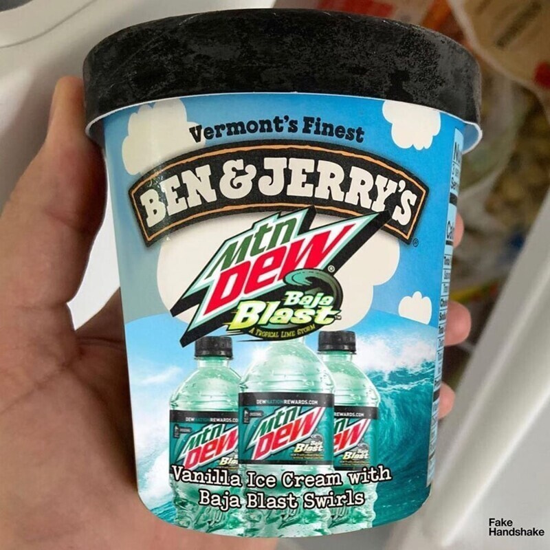 Мороженое со вкусом газировки Mountain Dew