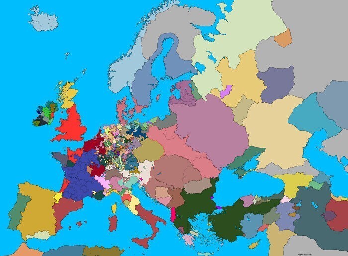 Политическая карта Европы в 1444 году
