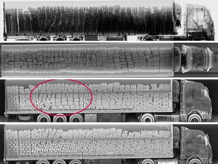 Так рентген помогает обнаружить контрабанду,