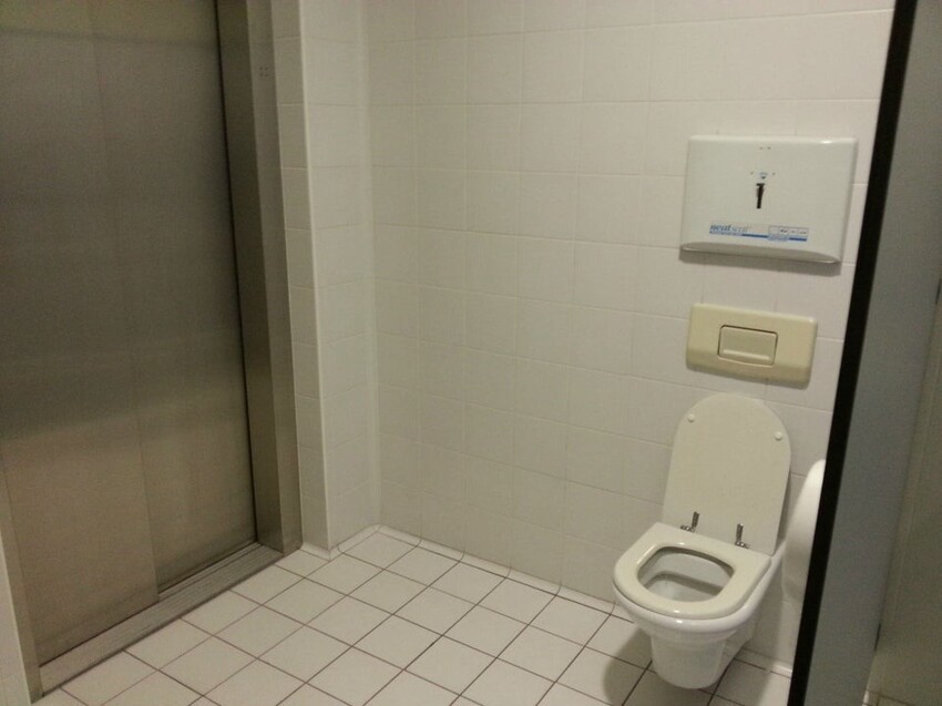 Меньше всего вы ожидаете увидеть в туалете лифт