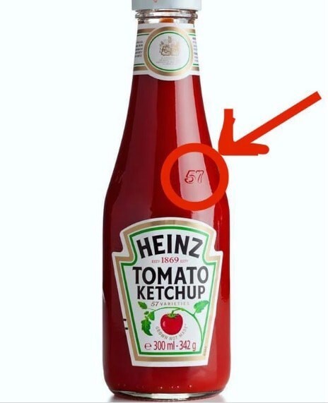 Цифры на бутылке кетчупа показывают куда именно надо стучать, чтобы кетчуп вытек