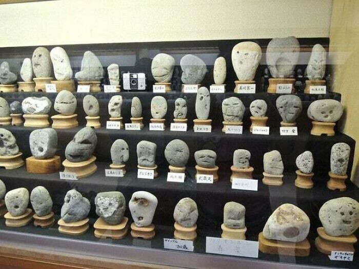 В этом необычном японском музее хранится коллекция камней, похожих на человеческие лица