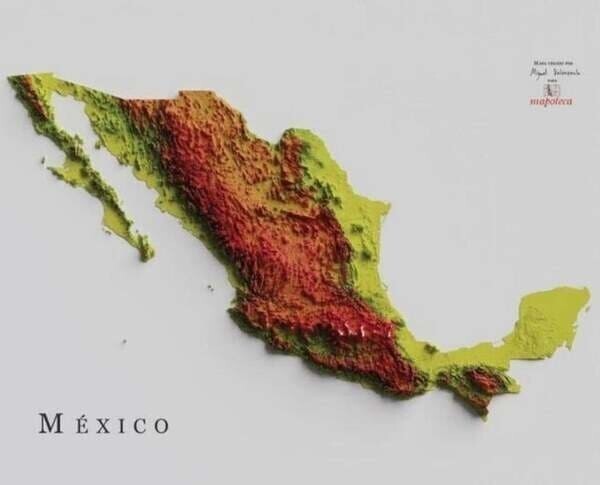 17. Мексика примерно на 70% занята горами