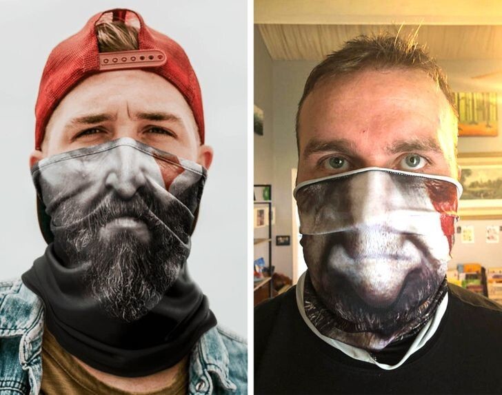 4. "Маска, которую я заказывал (слева), и маска, которую я получил (справа)"