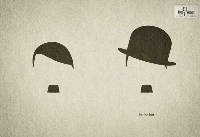 31. "It’s The Hat" - умная реклама немецкой шляпной компании Hut Weber. Действительно, все дело в шляпе
