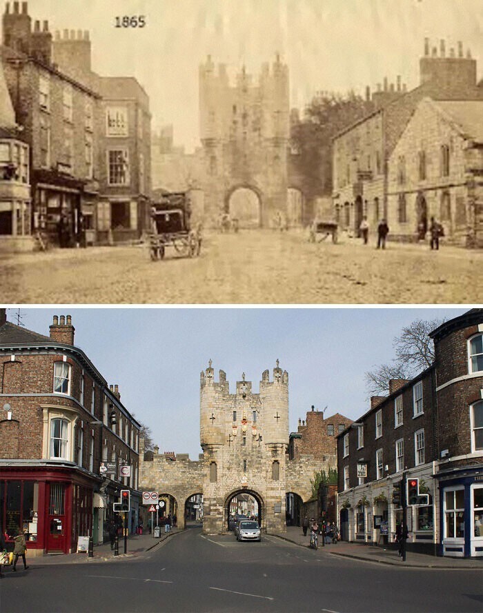 Главные городские ворота, Йорк, Англия, 1865 - 2015