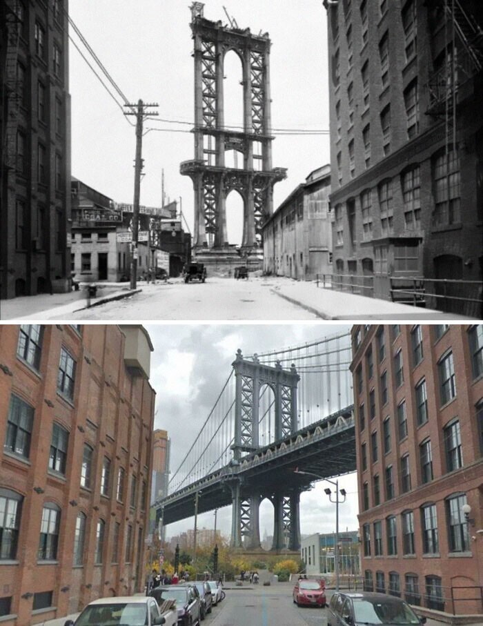 Незавершенный мост на Манхэттене, 1908 - 2021