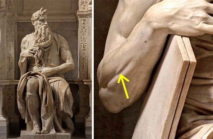 2. "Моисей" Микеланджело - мраморная скульптура, созданная в 1513–1515 годах