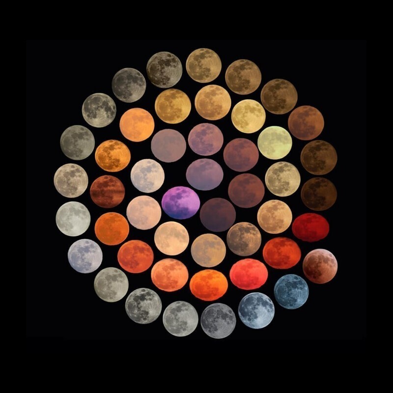 Фотографу понадобилось 10 лет, чтобы запечатлеть эти 48 цветов Луны