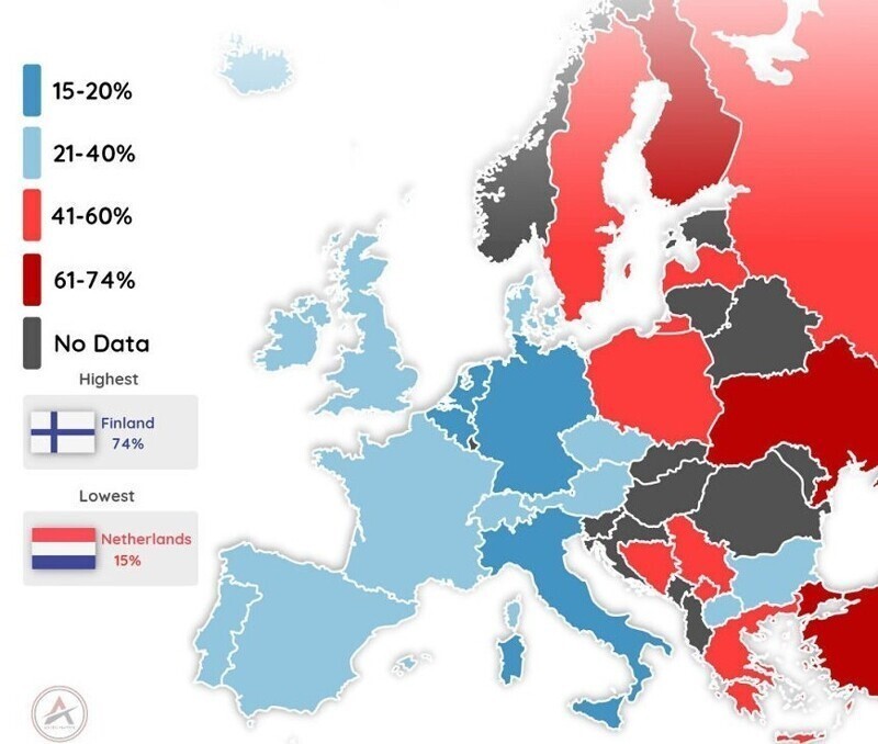 14. Процент жителей европейских государств, готовых сражаться за свою страну