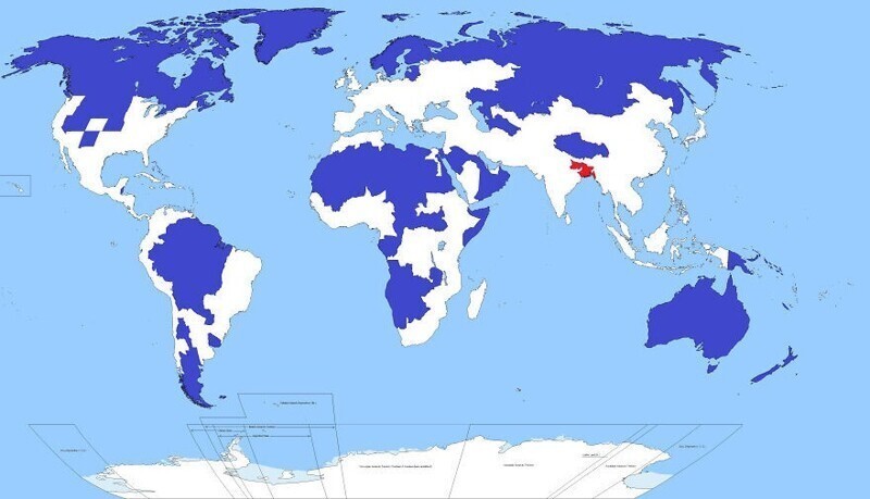 21. В красной части карты больше людей, чем во всех синих вместе взятых