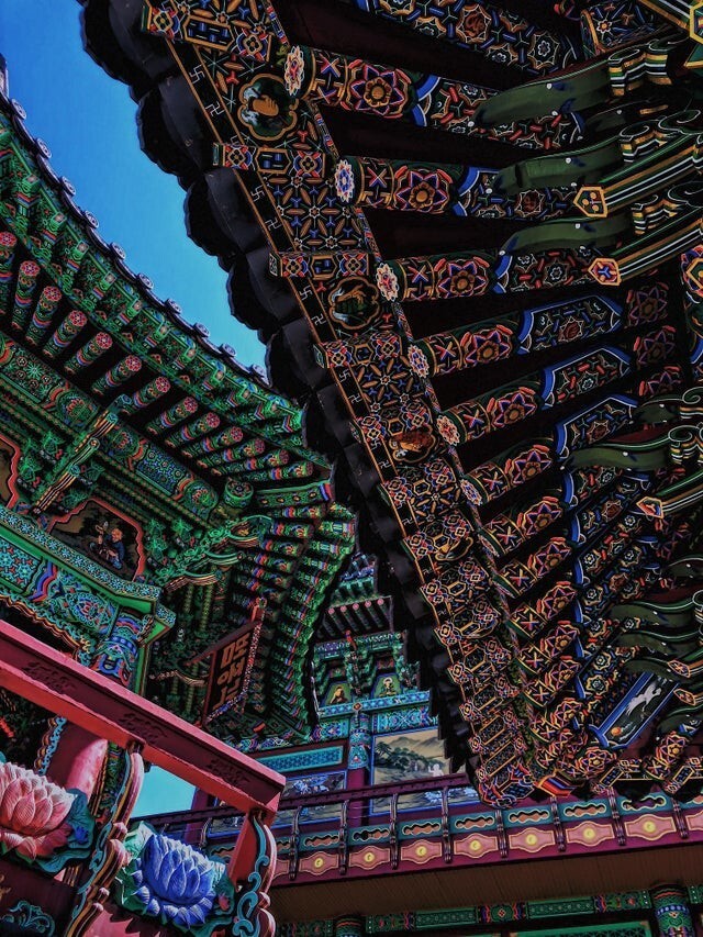 Крыша храма, ручная роспись