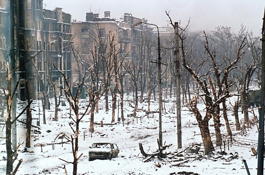 Центр Грозного в январе 95-го года
