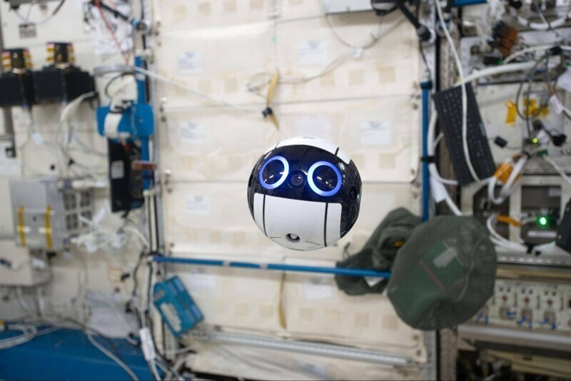 Это японский беспилотник, и это самая милая вещь, которая была отправлена в космос. Он пролетел вокруг Международной космической станции и сделал фотографии астронавтов и их окружения