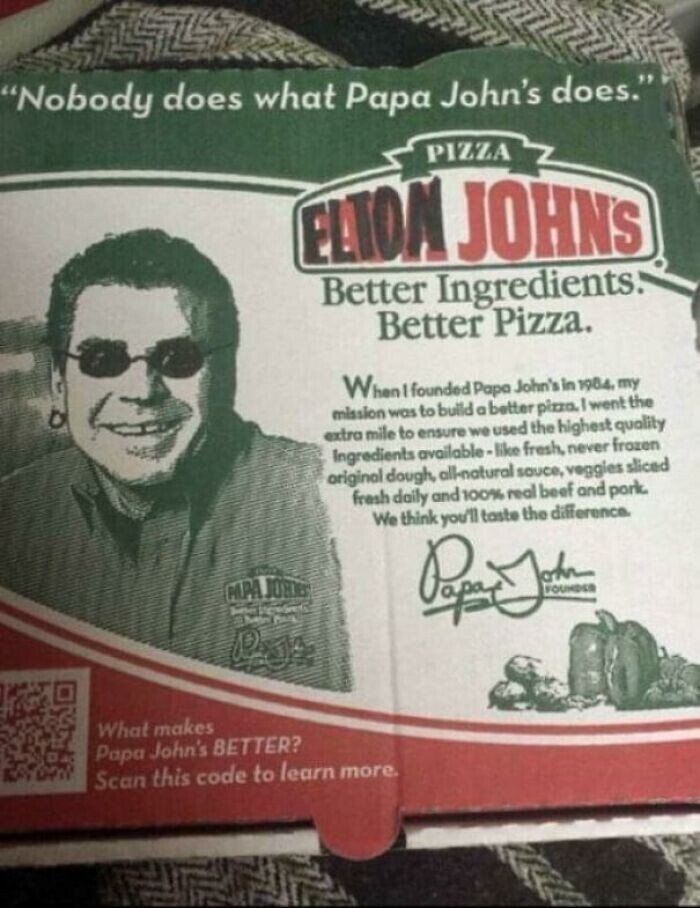Элтон Джон легко заменит Папу Джона в пиццерии