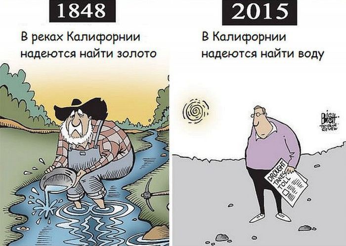 Карикатуры из серии «тогда и сейчас»