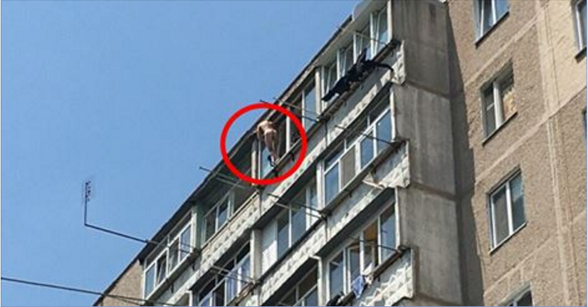 Сбежавшие любовники. Балкон возлюбленной. Фото человека висящего на балконе.