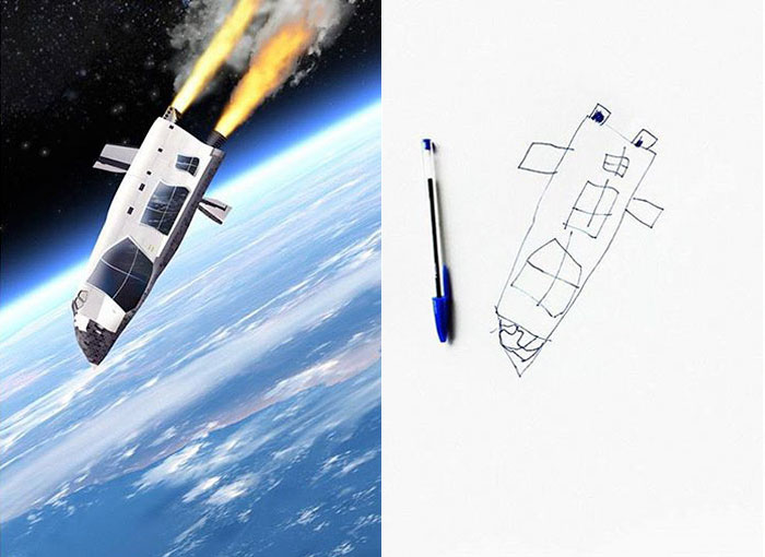 Отец перенес рисунки 6-летнего сына на реальные объекты и то, что получилось одновременно веселит и пугает