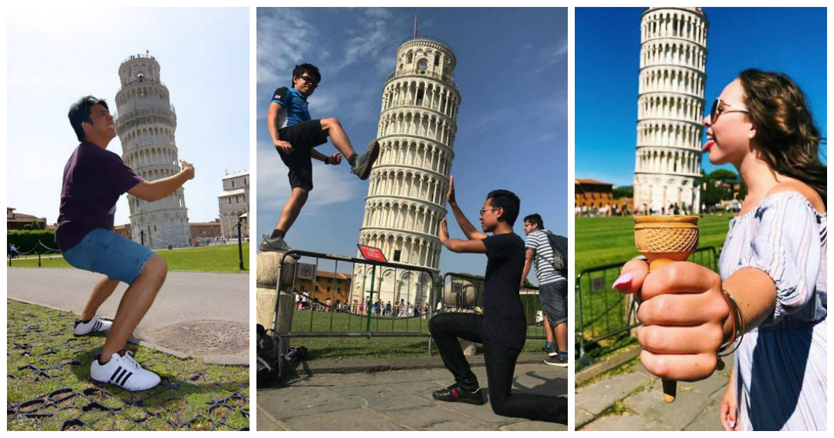 Что только не вытворяют туристы с Пизанской башней