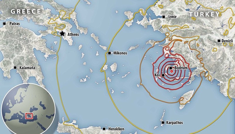 У берегов Турции и Греции произошло землетрясение магнитудой 6,7: есть погибшие и десятки раненых