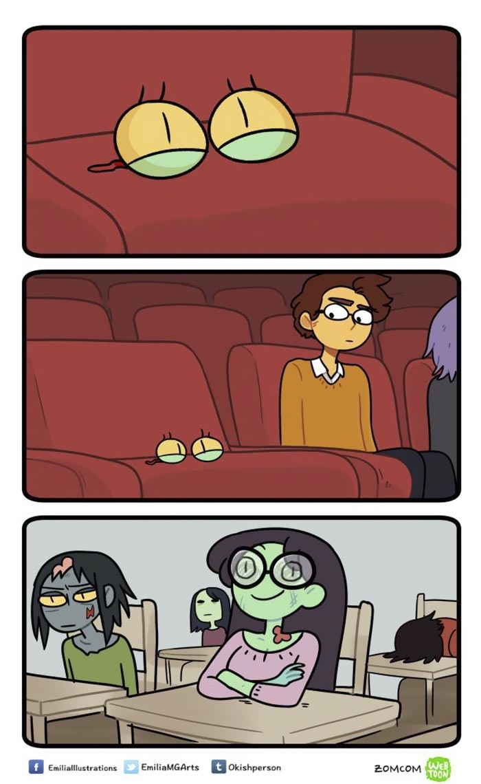 Забавные комиксы о нелегкой жизни девушки-зомби и ее друзей